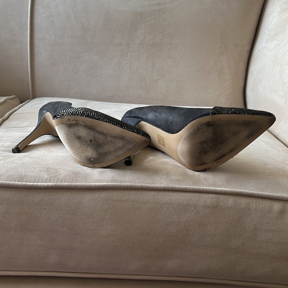 Aldo size 9 Black suede with gem studded toe - Picture 3 of 3